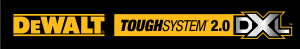 DeWalt Tough Stystem 2.0 DXL Horizontal Logo  on black with gradient DXL