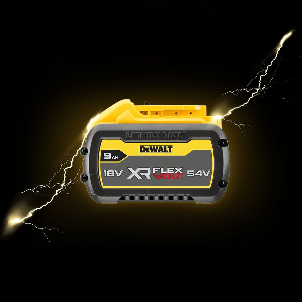 FLEXVOLT battery on black background, for the campaign homepage