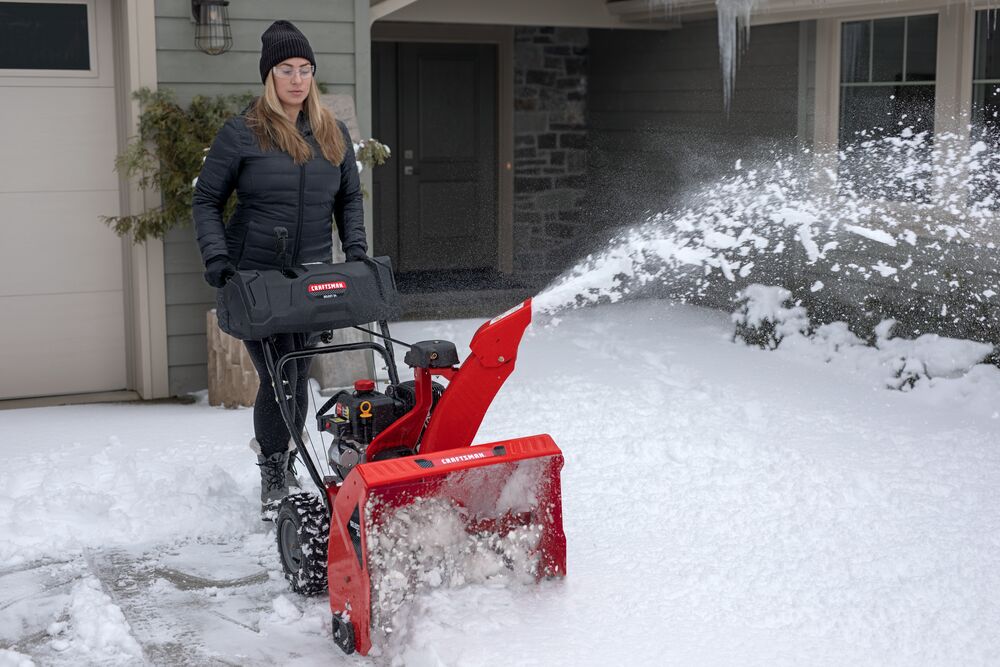 28 inch 357CC two stage self propelled gas snow blower with E F I and E G O V engine being used.