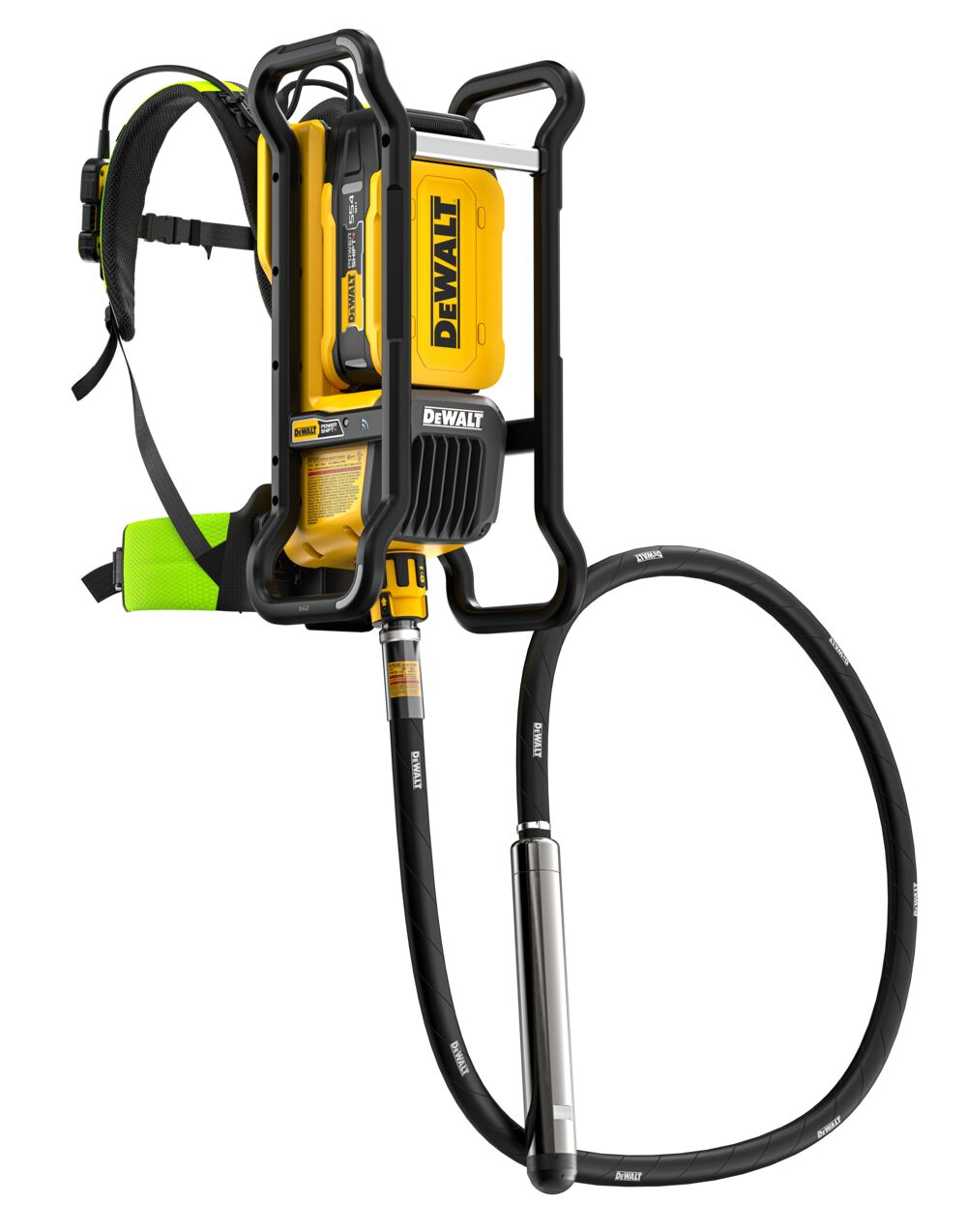 DEWALT POWERSHIFT™ BACKPACK CONCRETE VIBRATOR  on white background