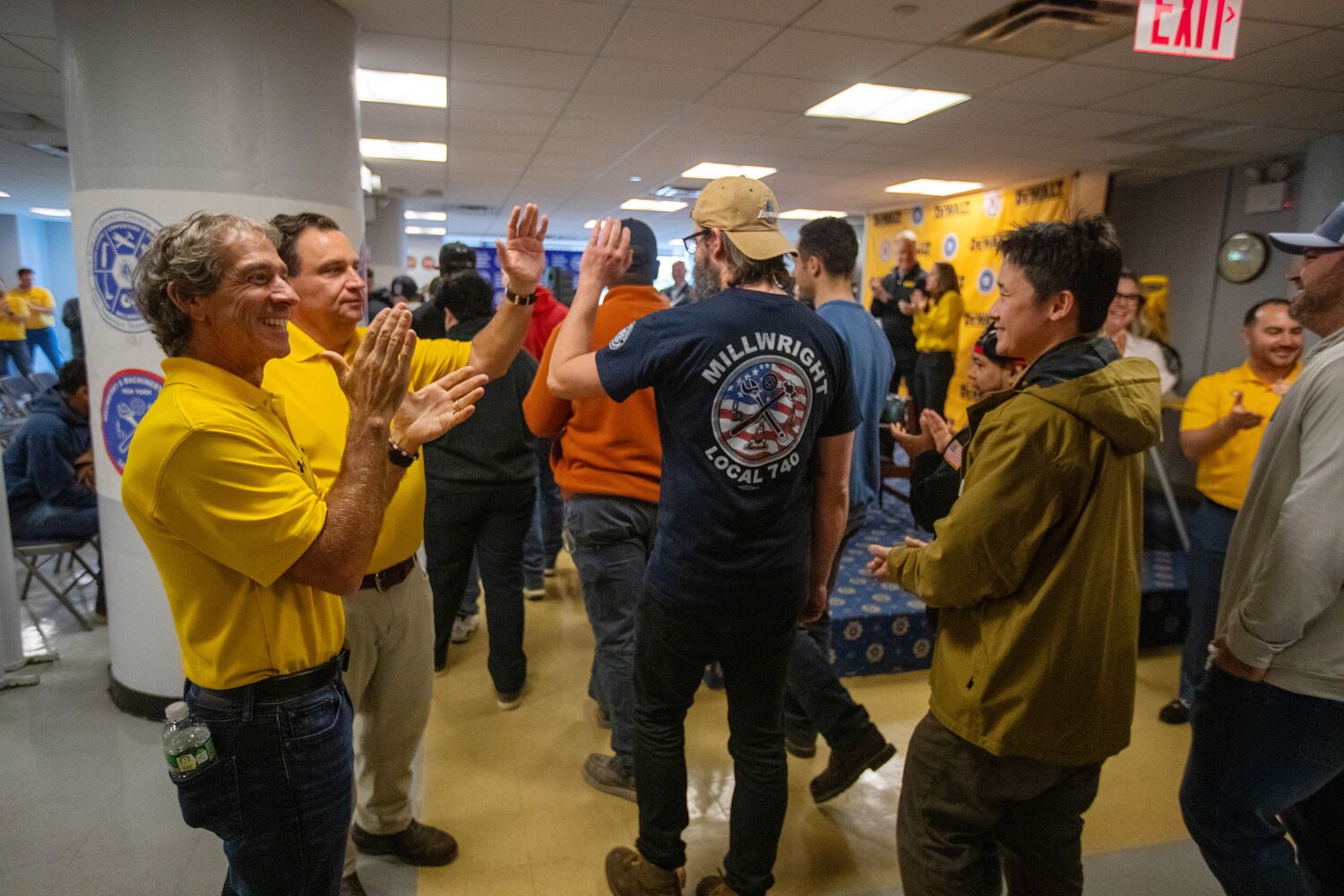 Candid image of DEWALT visiting NYC Carpenters Union Hall