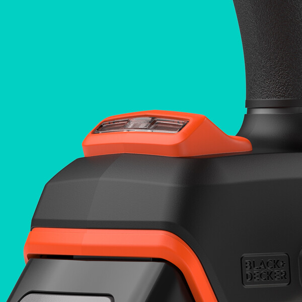 The in-built LED light of the BLACK+DECKER® 18V POWERCONNECT™ Brushless Hammer Drill.