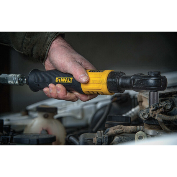 DEWALT drive air ratchet being used by a person.