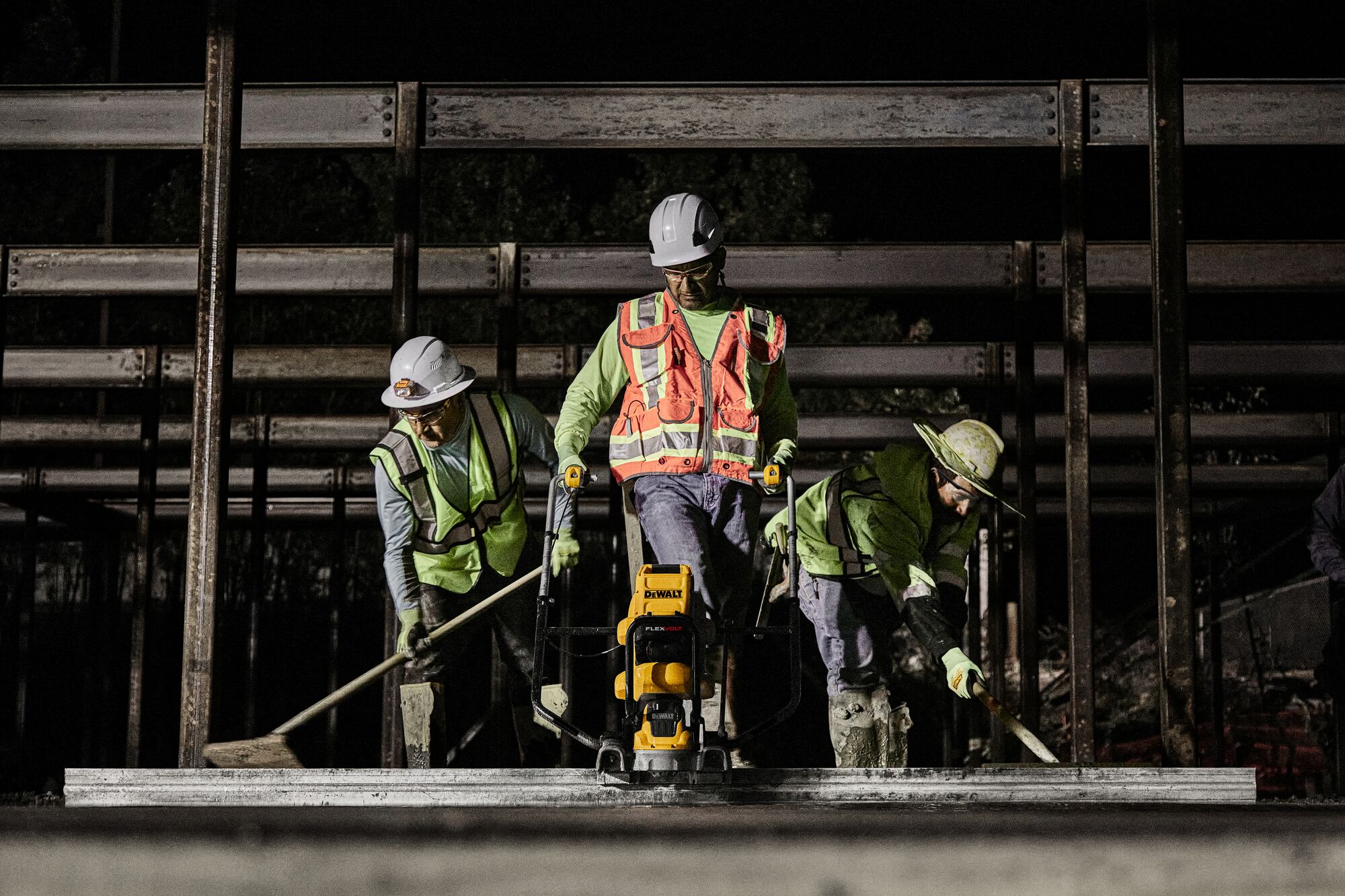 Man operating screed