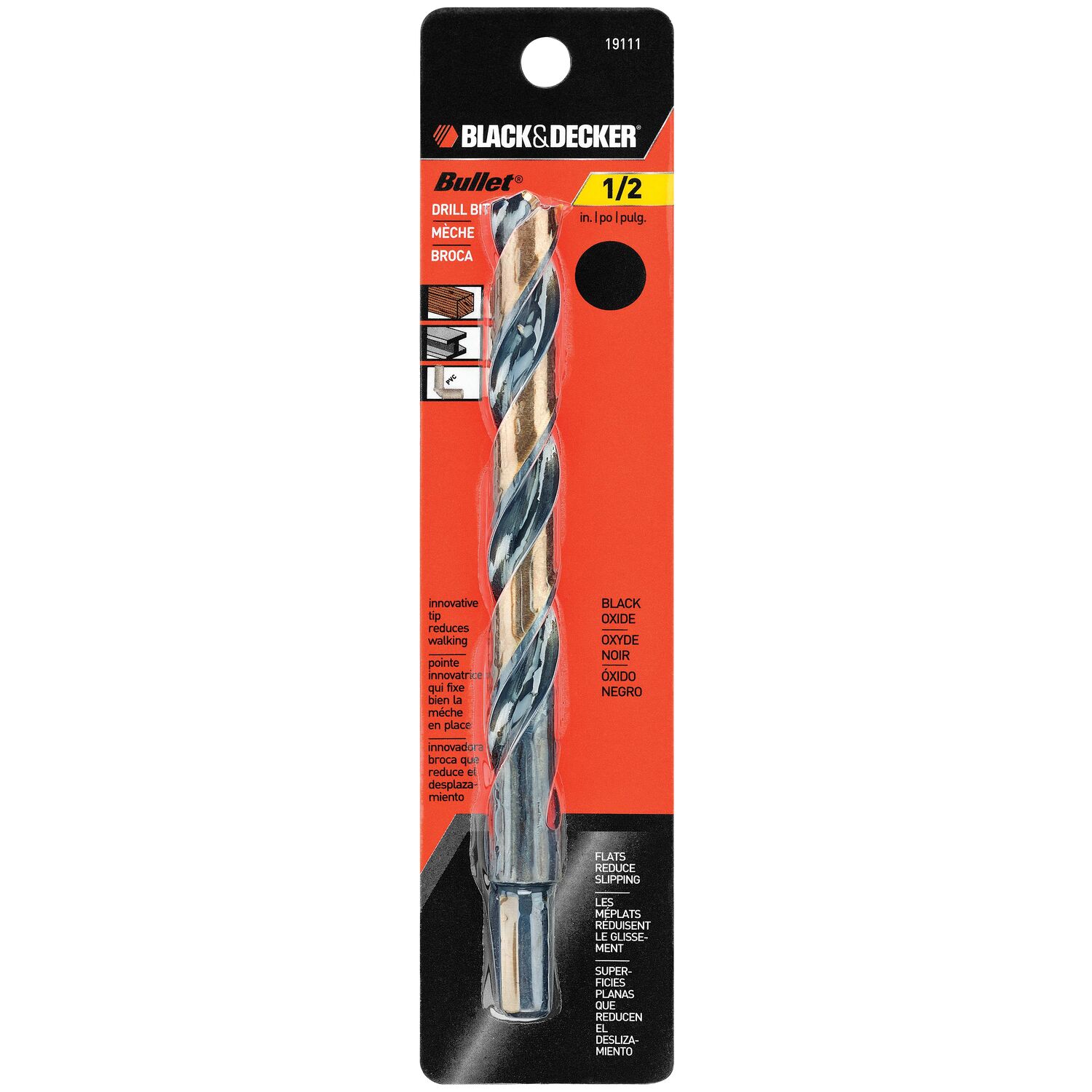 BLACK+DECKER Bullet Drill Bit Carded 1/2"